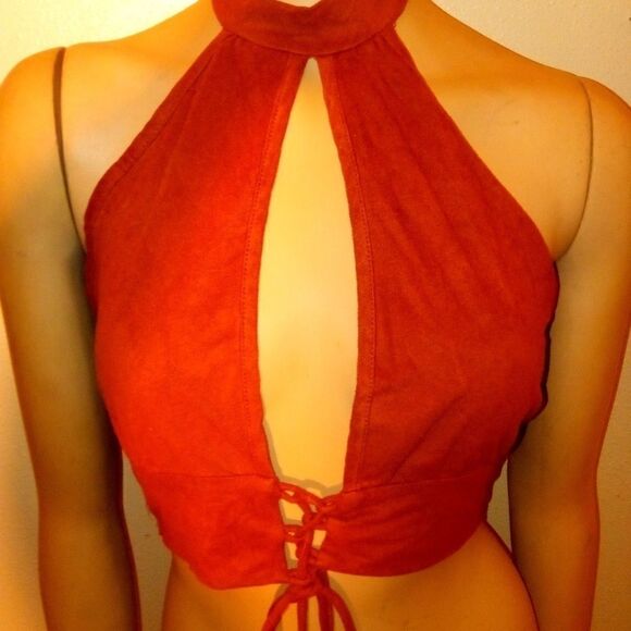 U.S.A size M brown felt half shirt - Picture 1 of 8